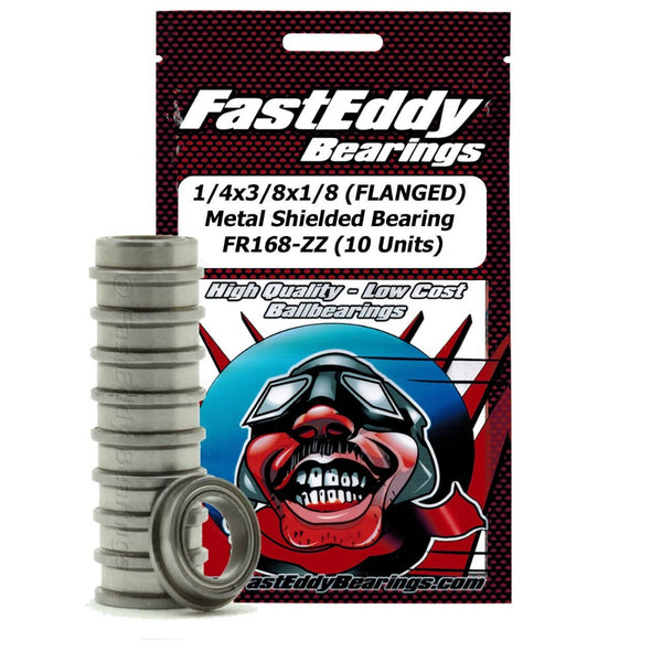 Fast Eddy 1/4x3/8x1/8 Flanged Metal Shielded Bearing FR168-ZZ