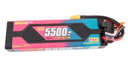 Gens Ace - 1608 - Advanced 5500mAh 2S1P 7.6V 100C HardCase LiPo Battery Pack with XT60 Plug