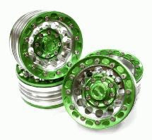 1.9 Size Billet Machined Alloy 12H Wheel (4) High Mass Type for Scale Crawler C25619GREEN