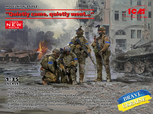 ICM 1/35 "Quietly came, quietly went…", Special Operations Forces of Ukraine (4 figures) (100% new molds), Figure