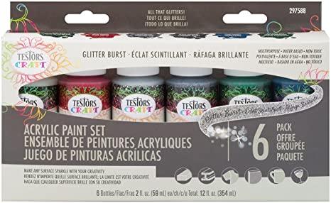 Testors Acrylic Paint Set 6Pc Glitter Burst