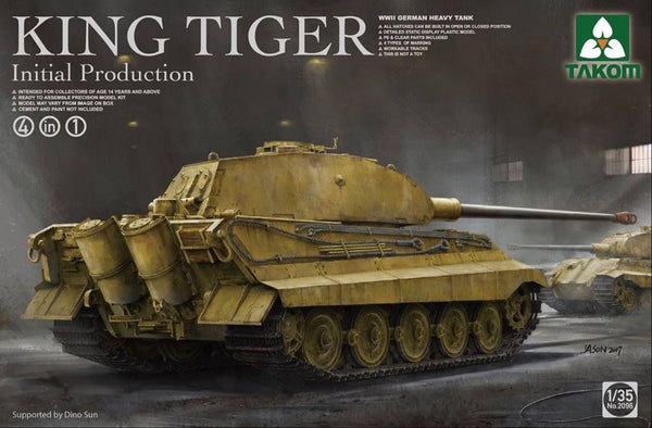 Takom 1/35 WWII German Heavy Tank King Tiger Initial Production 4 In 1