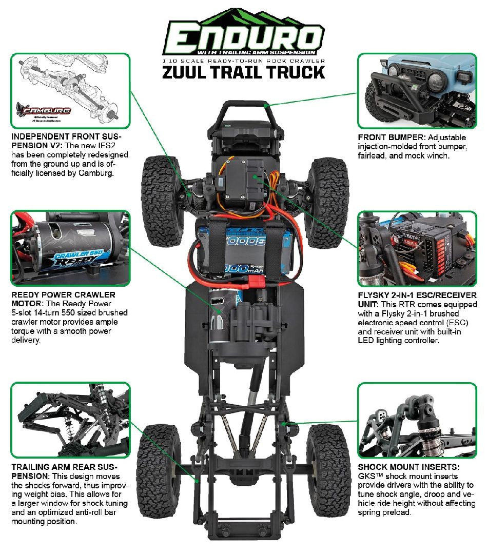 Element RC Enduro Trail Truck, Zuul IFS2 Blue RTR  40127 Ships free across Canada 🇨🇦