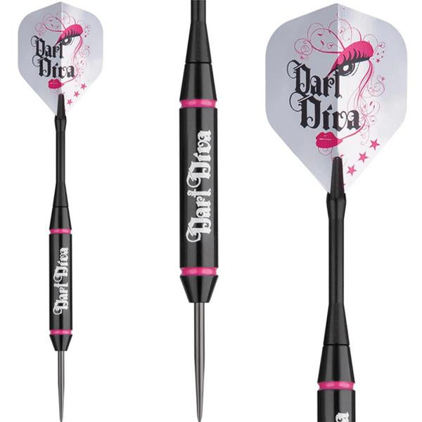 Set of 3 black and pink Diva 22 grams darts with case