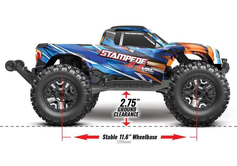 Traxxas Stampede 4X4 VXL 1/10 Scale 4WD Brushless Electric Monster Truck Model 90376-4 Ships free across Canada 🇨🇦