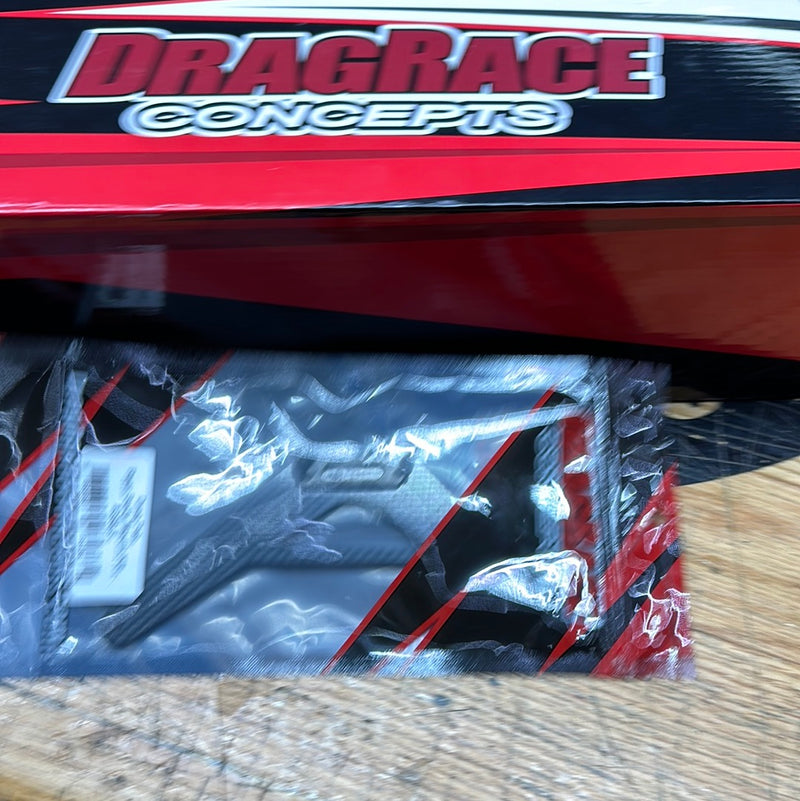 DragRace Concepts DragPak Slash Drag Race Conversion Kit Combo (Standard Motor) (Grey) w/Shock Towers, Wheelie Bar & Mount plus rear body mount kit.