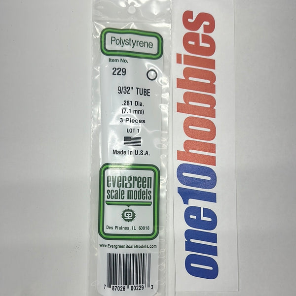 229 Tube .281" x 14" White  POLYSTYRENE TUBES . 9/32 (3PK)