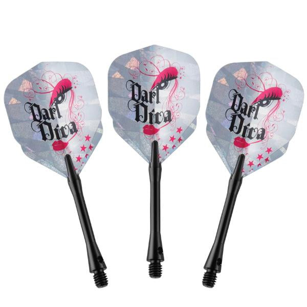 Set of 3 black and pink Diva 22 grams darts with case