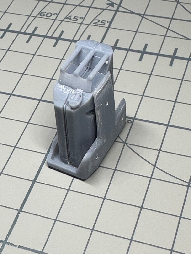 1/16 scale Allied Jerry Can with Vehical mount. Printed by The Veteran Modeler.