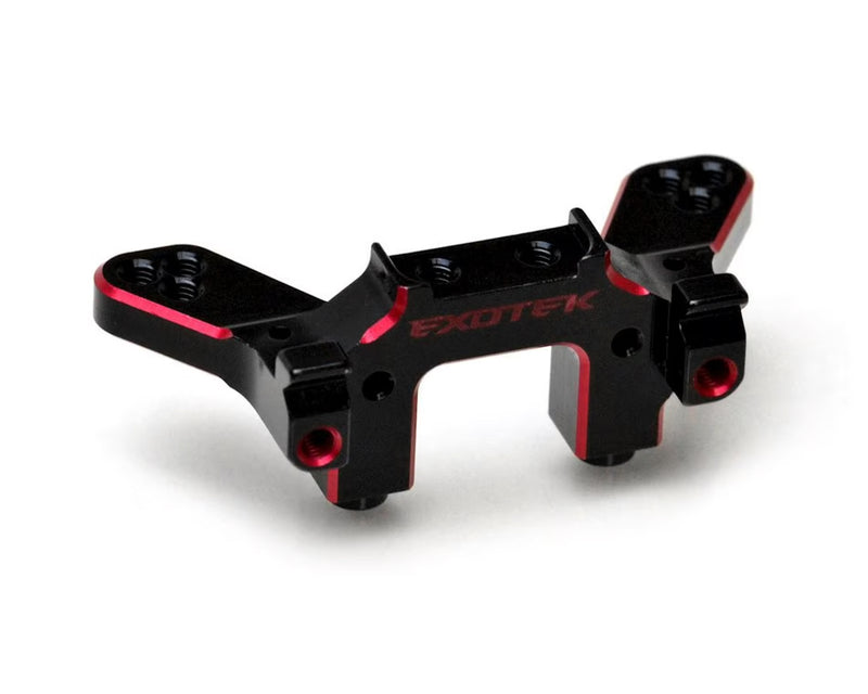 Exotek RB7 Aluminum Rear Laydown Bulkhead (Black/Red)