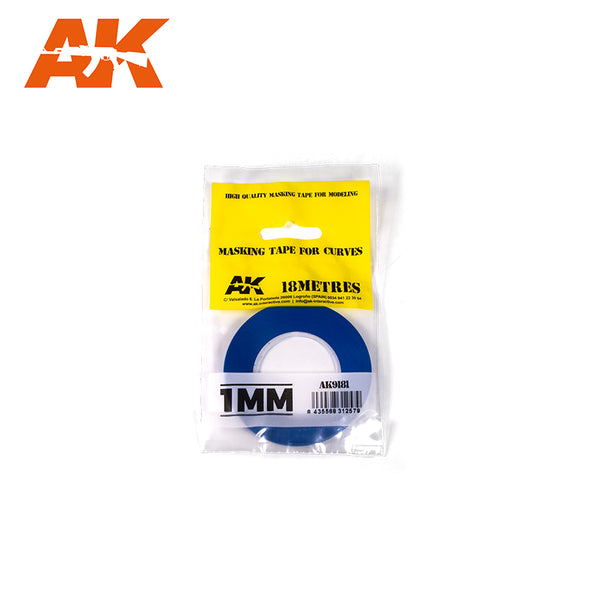 AK Interactive Blue Masking Tape for Curves - 1mm