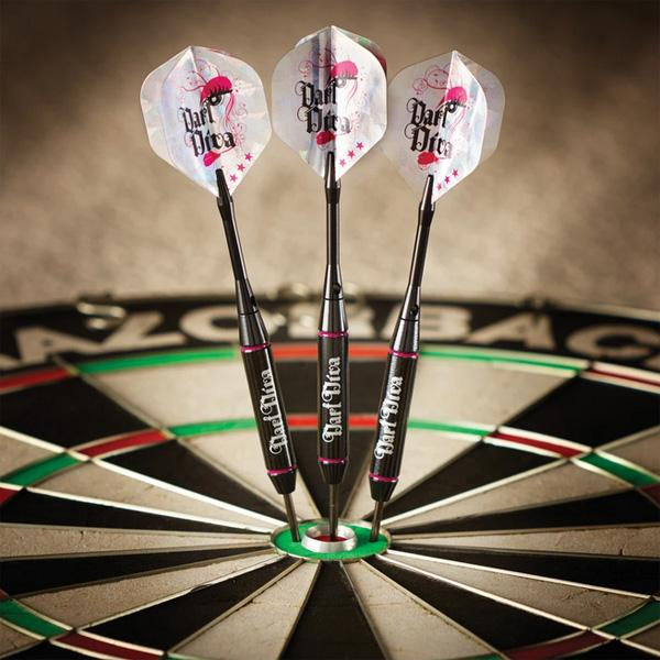 Set of 3 black and pink Diva 22 grams darts with case