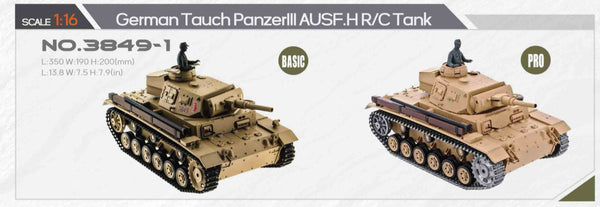 Panzer III Type H German Heng Long 1/16 Tank 3849-1