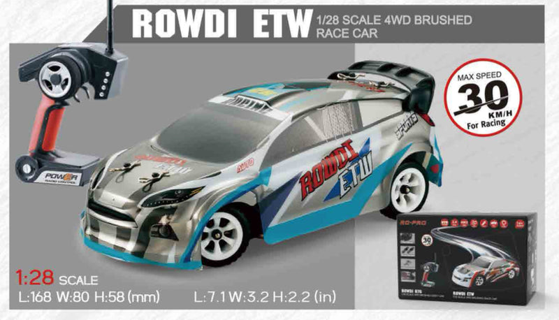 Rc pro 1/28 Rally Car Rowdi ETW