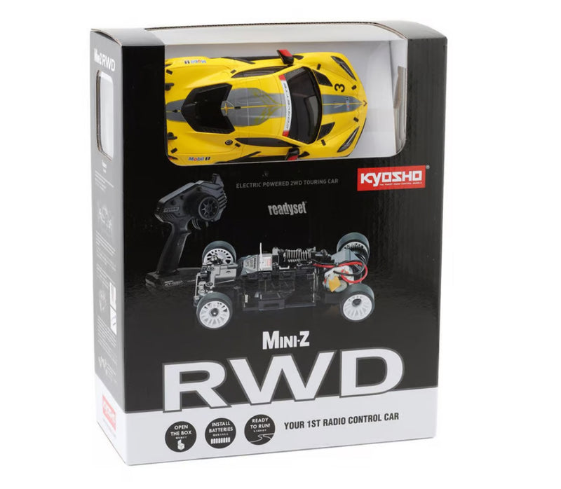Kyosho MR-03 Mini-Z RWD ReadySet w/Corvette C8.R Body (Yellow) w/KT-531P 2.4GHz Radio
