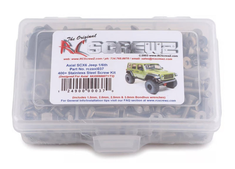 RC Screwz Axial SCX6 1/6th Stainless Steel Screw Kit (AXI05000T)