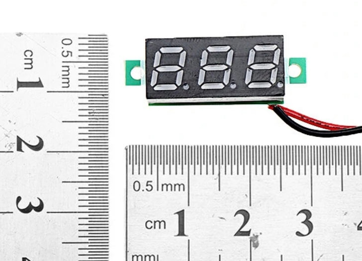 DC Voltmeter Adjustable Voltage Meter Digital Green Display 0.28 Inch Two-wire 2.5-30V