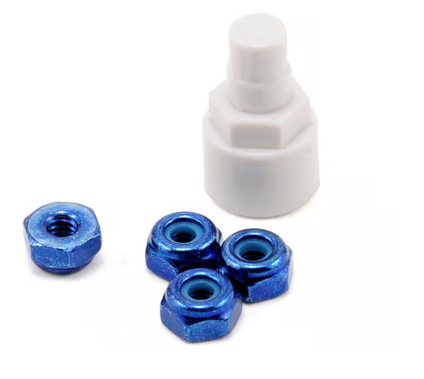 Kyosho Mini-Z Aluminum Wheel Nut Set w/Wrench (Blue) (4)