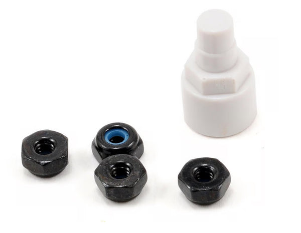 Kyosho Steel Wheel Nut Set w/Wrench (Black) (4)