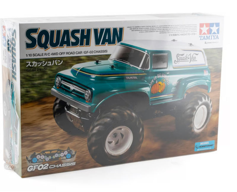 Tamiya Squash Van 4WD Monster Truck Kit (GF-02) ** Factory pre painted body and hobbywing esc included**