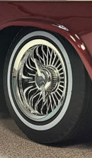 Whitewall Low Pro Tires and Wheels w/ Knock offs & Wheel nuts (Chrome)(Not Glued) (1Set)