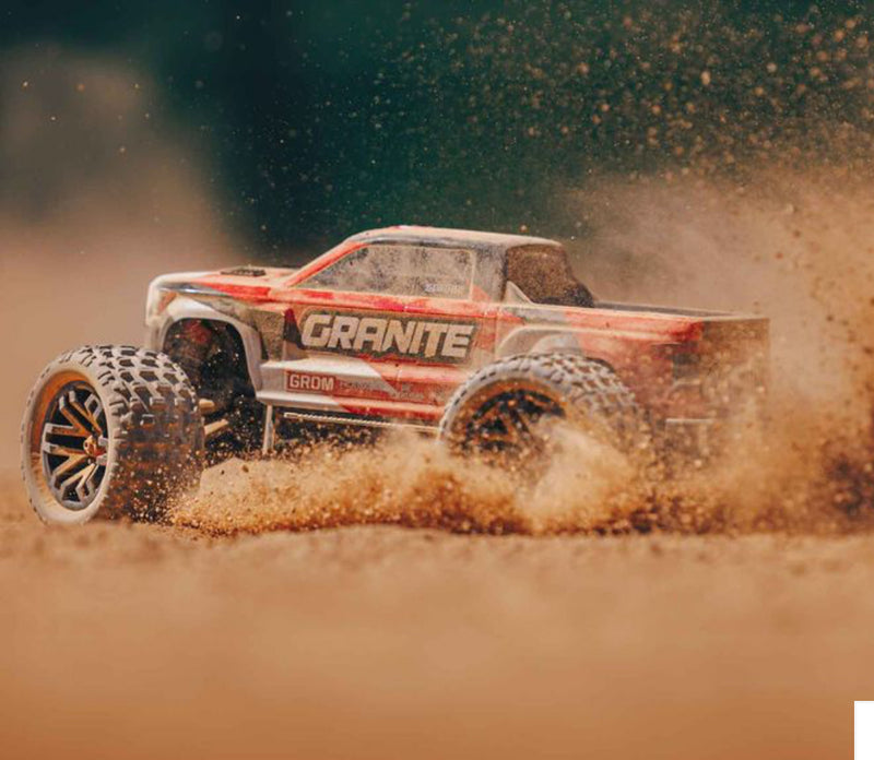 Arrma 1/18 GRANITE GROM MEGA 380 Brushed 4X4 Monster Truck RTR with Battery & Charger, Red