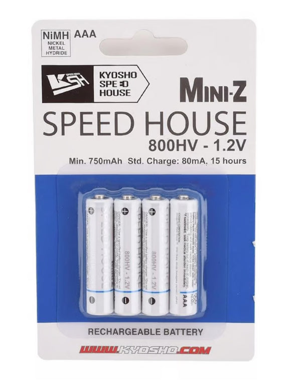 Kyosho Speed House Mini-Z AAA NiMh Batteries (800HV) (4)
