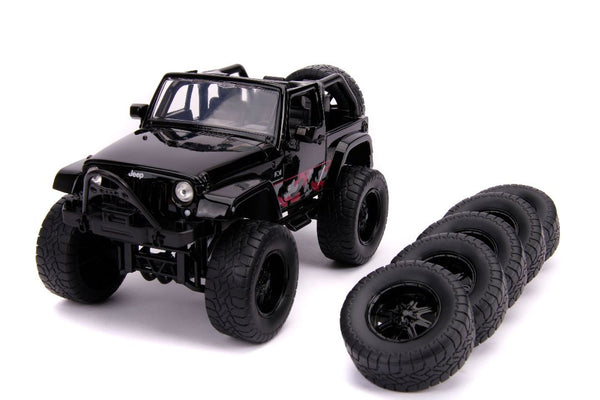 Jada 1/24 "Just Trucks" 2007 Jeep Wrangler w/ Extra Tires Black