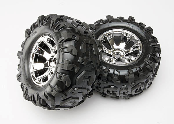 Traxxas Canyon 3.8" Pre-Mounted Tires w/Geode Wheels (2) (Summit) (Chrome)