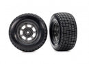 Traxxas Hoosier Tires on graphite gray wheels (2) (2WD rear)