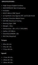 Reefs 99 Micro Servo Winch w/ Micro Spool Kit Submarine Waterproof - 115oz 0.08sec@8.4V