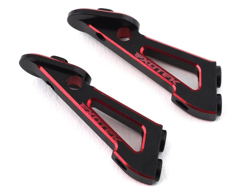 Exotek RB7 Aluminum Wing Mounts (Black/Red) (2)