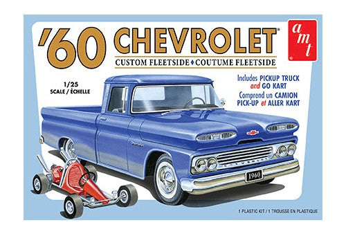 AMT 1960 Chevy Custom Fleetside Pickup w/Go Kart 1/25 Model Kit (Level 2)