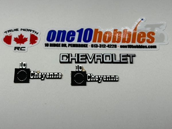 1/10 Scale Badge Kit for Chevrolet Cheyenne by True North Rc