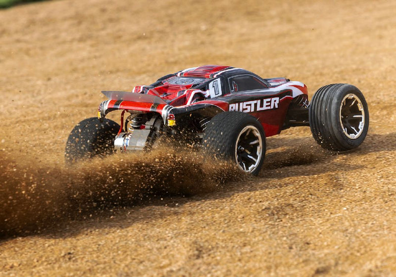 **Discontinued** Traxxas Rustler 1/10 Stadium Truck RTR brushed with battery and usb charger. 2023 / 2024 Model 37054