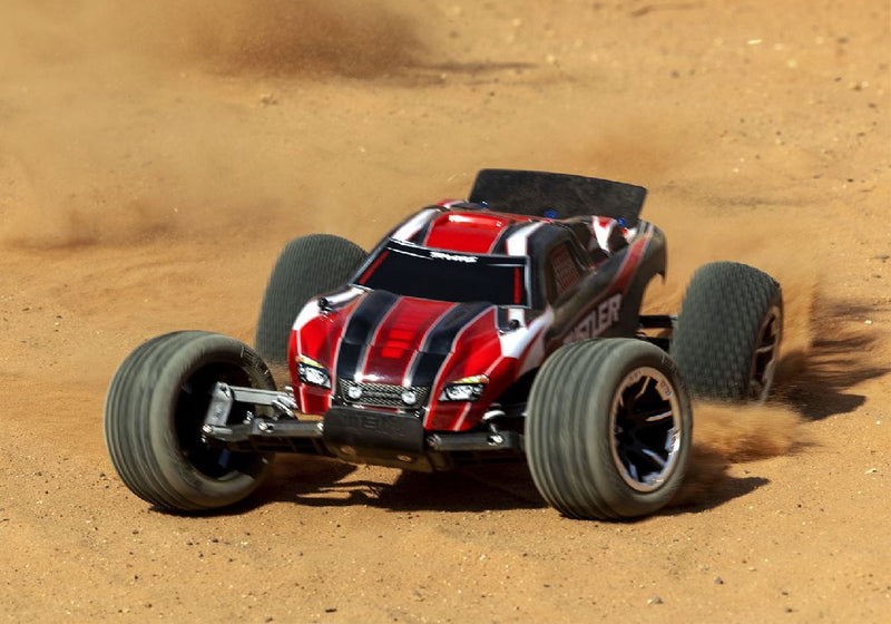 **Discontinued** Traxxas Rustler 1/10 Stadium Truck RTR brushed with battery and usb charger. 2023 / 2024 Model 37054