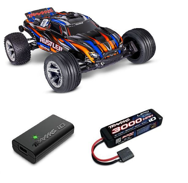 Traxxas 1/10 Rustler 2WD BL-2S Clipless Body.  **Now comes with free Battery and charger** 37354-4 Ships free across Canada 🇨🇦