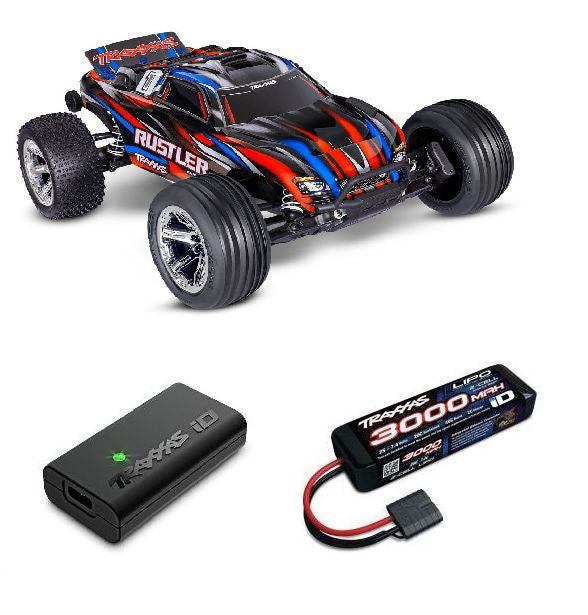 Traxxas 1/10 Rustler 2WD BL-2S Clipless Body.  **Now comes with free Battery and charger** 37354-4 Ships free across Canada 🇨🇦