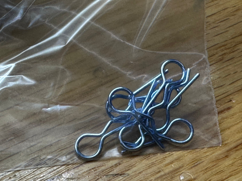Pack of 8 Metal bent body pins one10hobbies Body clip.