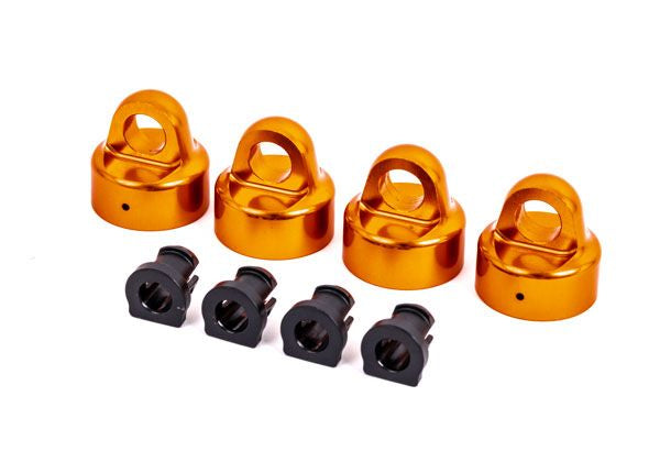 Traxxas Shock caps, aluminum anodized, GT-Maxx shocks (4)/ spacers (4) (for Sledge)