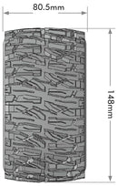 Louise R/C MT-Mallet Speed 4.3" on Rem Hex Black Wheels (2)