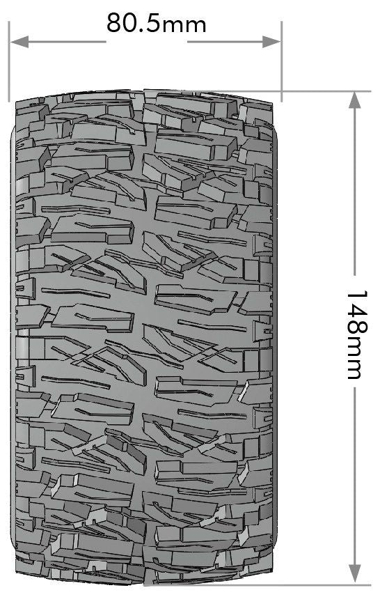 Louise R/C MT-Mallet Speed 4.3" on Rem Hex Black Wheels (2)