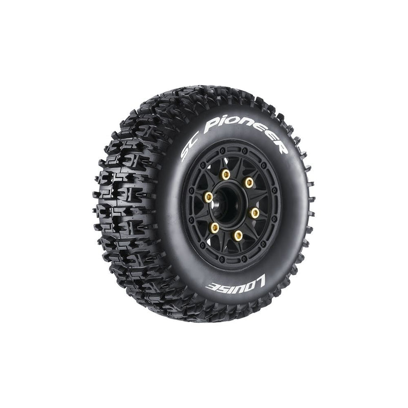 Louise R/C SC-Pioneer 2.2/3.0" - 12,14,17mm Rem Hex Blk Whls(2) L-T3148sb