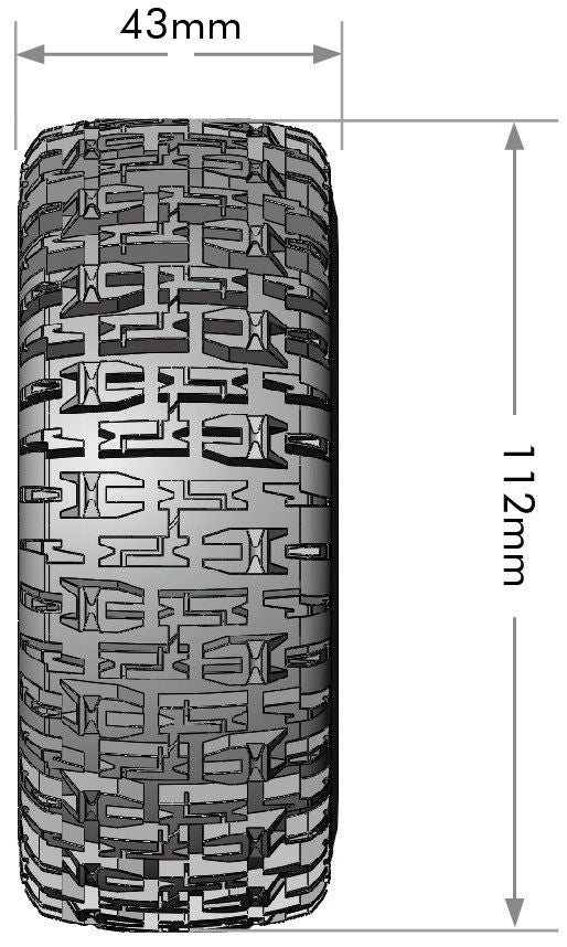 Louise R/C SC-Pioneer 2.2/3.0" - 12,14,17mm Rem Hex Blk Whls(2) L-T3148sb