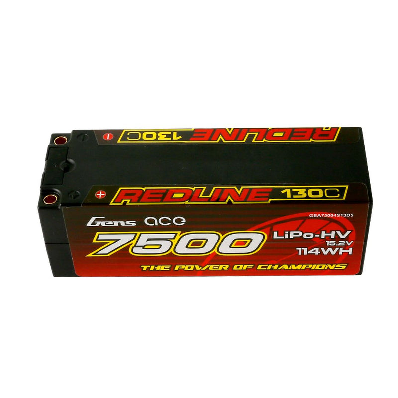 Gens Ace Redline 7500mAh 4S1P HardCase 130C 15.2V Lipo HV 5mm