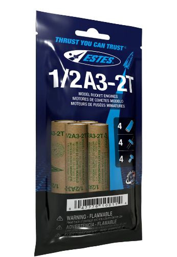 Estes Rockets 1/2A3-2T (4 ea) - Bagged **Special order. 4 week lead time**