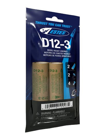Estes Rockets D12-3 (2 ea) - Bagged