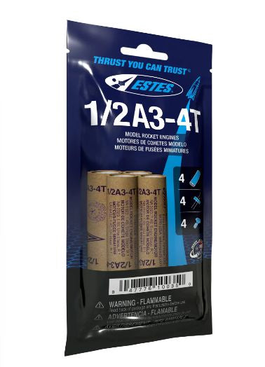 Estes Rockets 1/2A3-4T (4 ea) - Bagged **Special order, 4 week lead time**