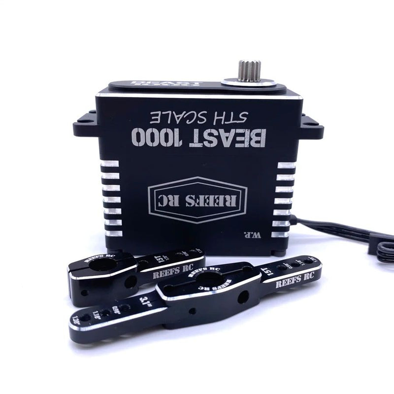 Reefs BEAST 1000 1/5th Scale Waterproof Servo w/ Aluminum Horns - 1080oz 0.08sec@8.4V. **Special order, take up to 4 weeks**