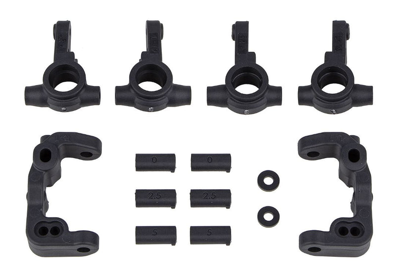 Team Associated RC10B6.4 -1mm Scrub Caster and Steering Blocks, carbon